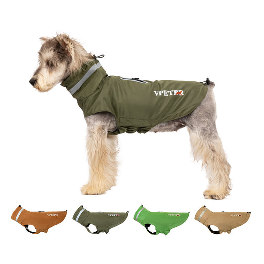 Waterproof Dog Raincoat with Reflective Trim