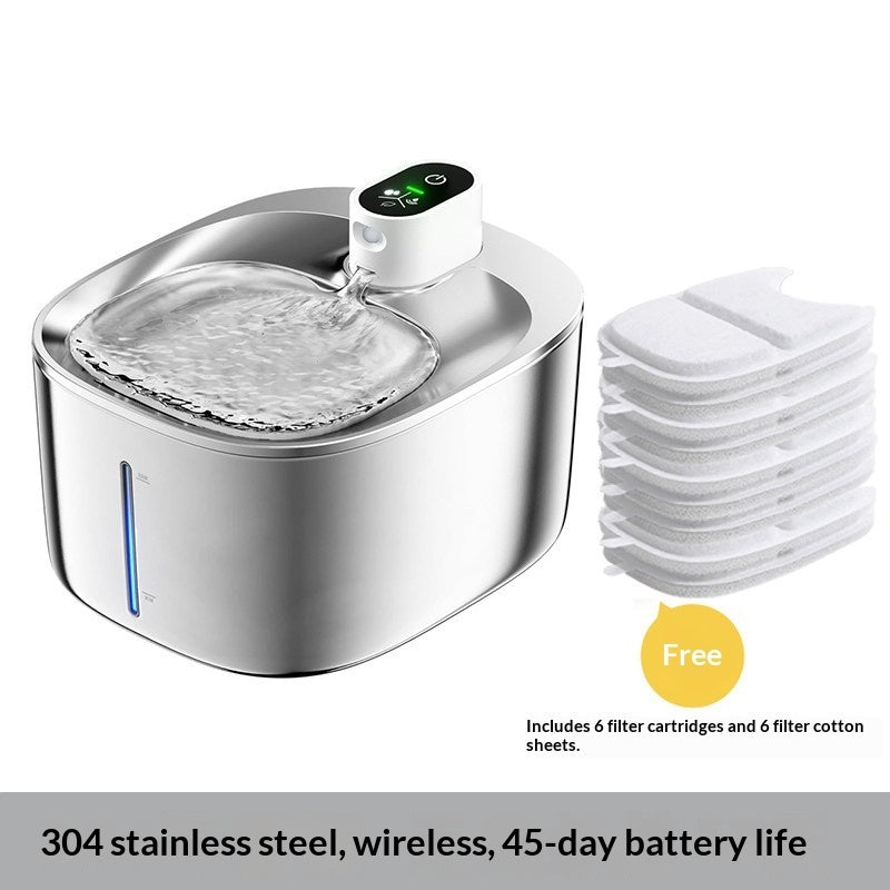 Automatic And Wireless Cat Water Fountain - Stainless Steel