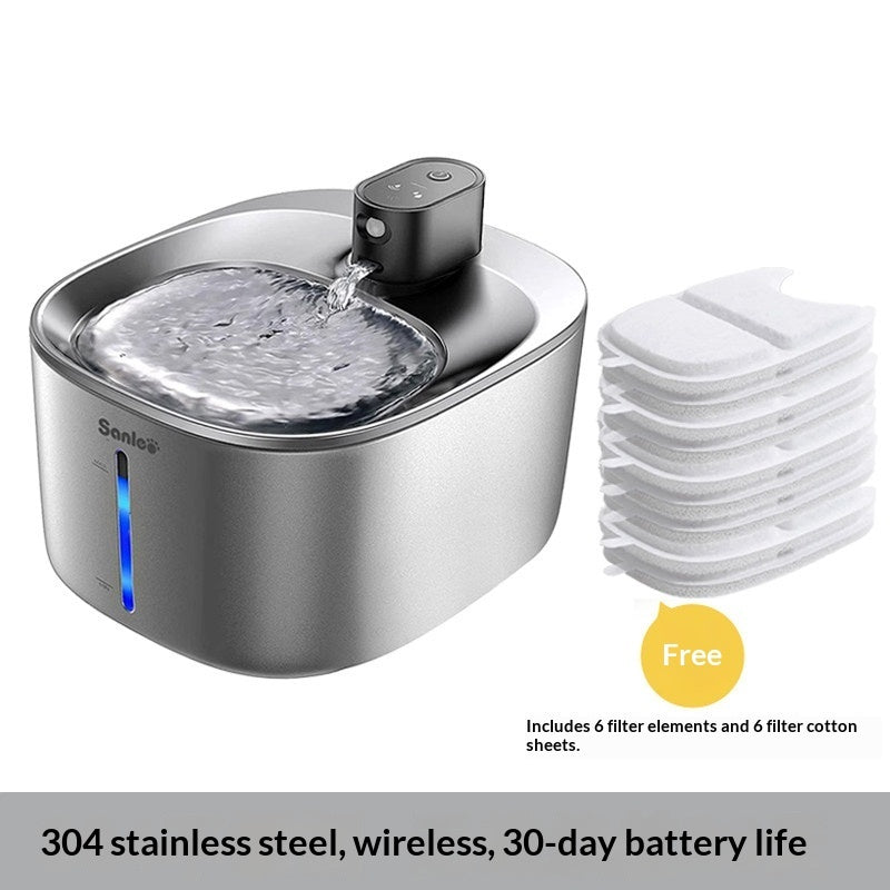 Automatic And Wireless Cat Water Fountain - Stainless Steel