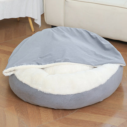 Calming Orthopedic Dog Bed with Hooded Blanket