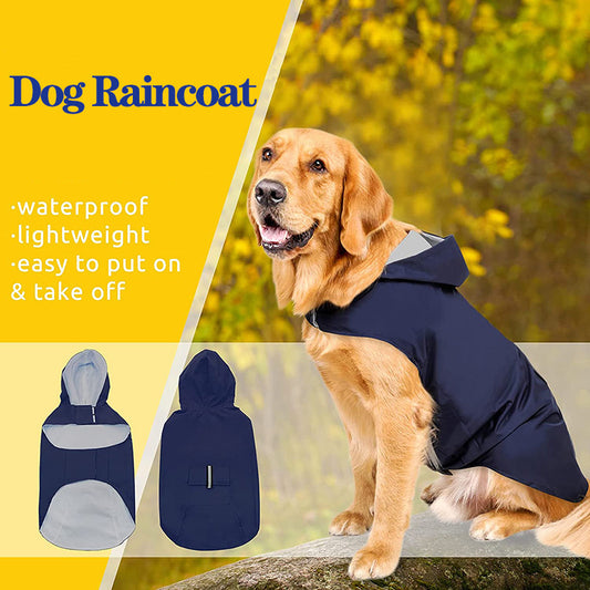 Hooded Windproof Dog Rain Jacket