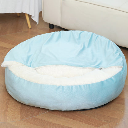 Calming Orthopedic Dog Bed with Hooded Blanket