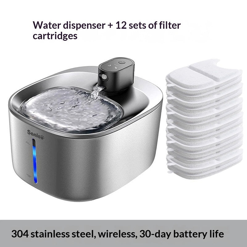 Automatic And Wireless Cat Water Fountain - Stainless Steel