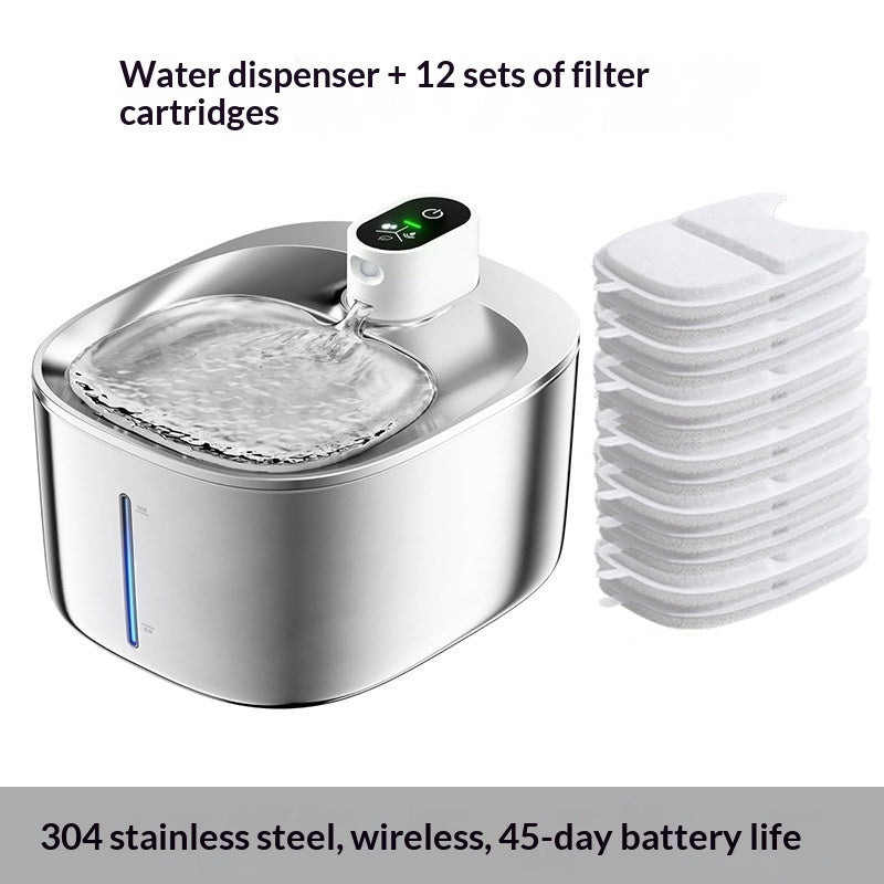 Automatic And Wireless Cat Water Fountain - Stainless Steel