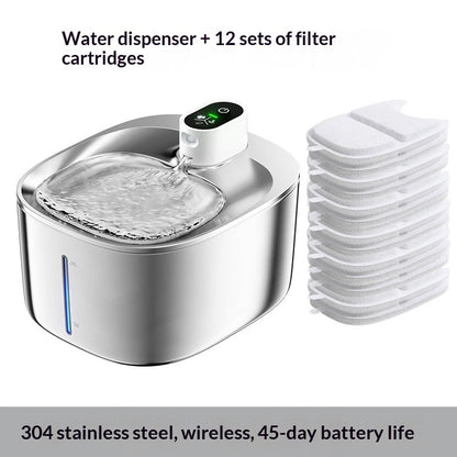 Automatic And Wireless Cat Water Fountain - Stainless Steel