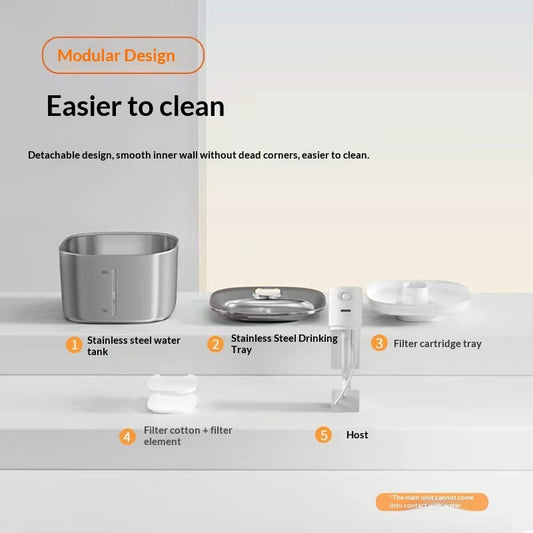 Automatic And Wireless Cat Water Fountain - Stainless Steel