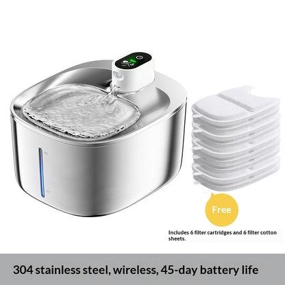 Automatic And Wireless Cat Water Fountain - Stainless Steel