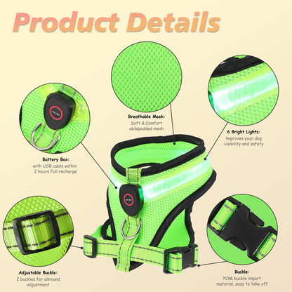 LED Dog Harness for Safe Night Walks