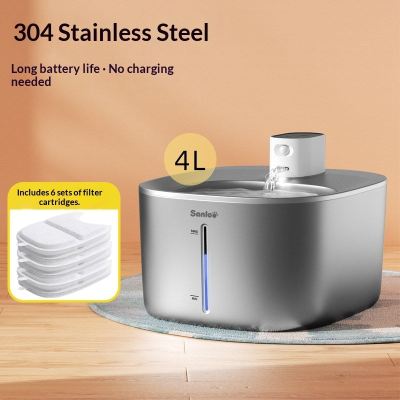 Automatic And Wireless Cat Water Fountain - Stainless Steel