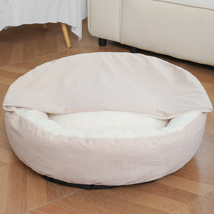 Calming Orthopedic Dog Bed with Hooded Blanket