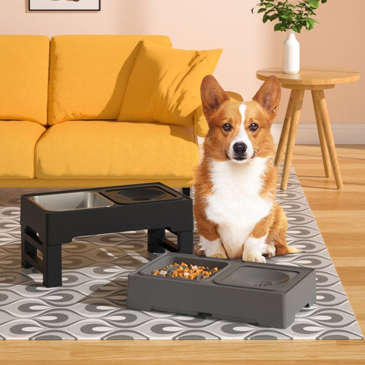 Adjustable Dog Feeding Bowl Stand